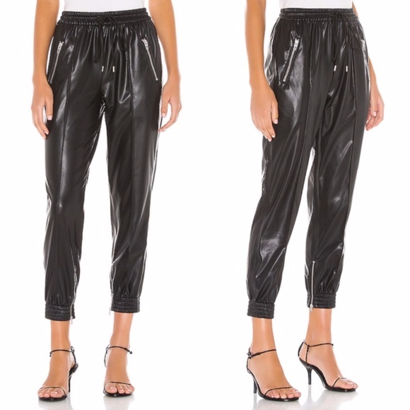 BlankNYC Running Wild Faux Leather Joggers 26 - Picture 3 of 5